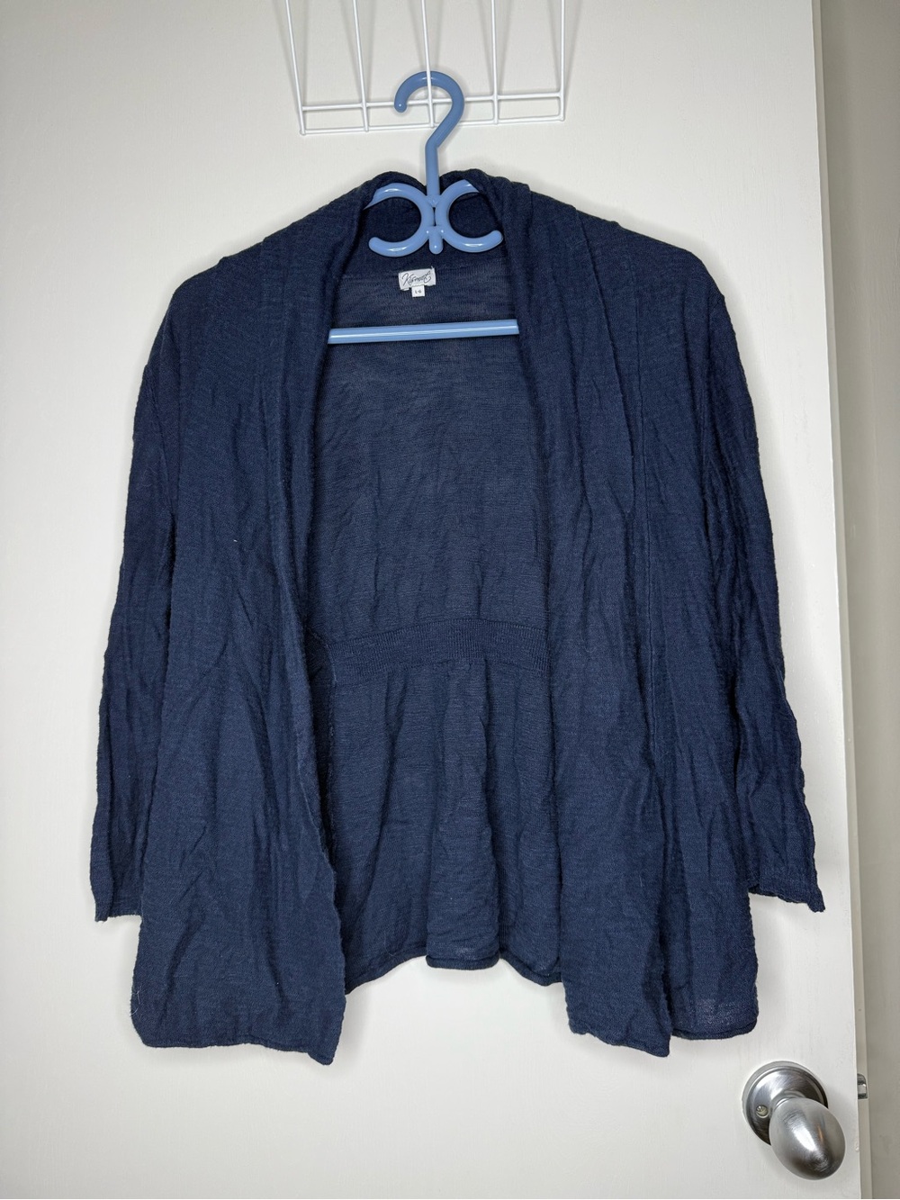 Kismet Women's Navy Open-Front Cardigan Sweater Large